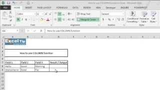 How to use COLUMN function in Excel