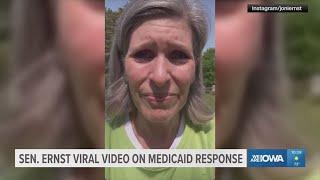 Sen. Joni Ernst posts apology to social media after viral video of Medicaid response