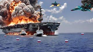 War at Sea! Russian Aircraft Carrier Caught in the Midst of Ukrainian Attack