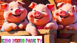 Three Little Pigs | Kids Zones Park TV  - Nursery Rhymes | Fun Cartoons For Kids #viralvideo