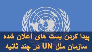 UN Jobs in Afghanistan | پیدا کردن بست های خالی موسسات سازمان ملل