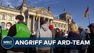 WUT UNTERM ALUHUT: Wieder Journalisten bei ungenehmigter Anti-Corona-Demo angegriffen