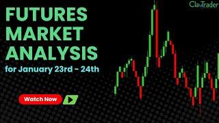 /NQ, /ES, /YM, /CL, /GC Futures Technical Chart Analysis for January 23-24, 2025