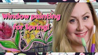 Spring flowers window painting!