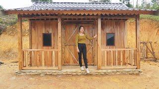 How a Girl Built Her Dream Log Cabin (Wooden House) from Start to Finish  in 60 minutes TIMELAPSE