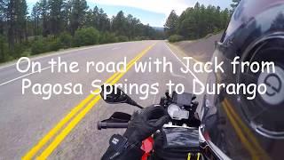 BMW S1000XR on the road from Pagosa Springs to Durango.