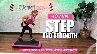  40 Min Step & Sculpt: Cardio + Full-Body Workout  Step Aerobics with weights