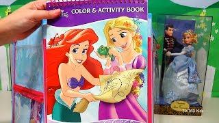 Speed Coloring & Disney Princess Activities ! Rapunzel Cinderella Ariel Toys and Dolls | Sniffycat