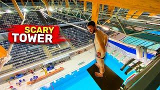 INSANE JUMP from 20 METERS (66ft) | roof jump in swimming pool