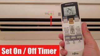 Fujitsu Air Conditioner: How to Set the Timer On / Off (Remote Control)