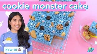  Cookie Monster cake using shag fur technique