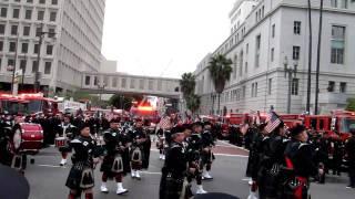 LAFD firefighter Glenn Allen funeral march from LA City Hall