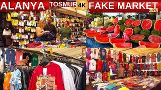 Alanya Fake Market 2024 4k / Tosmur Bazaar / Turkish Bazaar İn Alanya Shopping ALANYA ANTALYA TURKEY