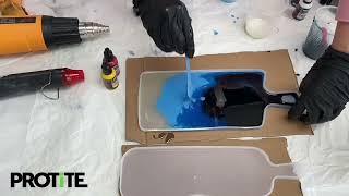 Create Ocean Waves resin board Clear Casting resin in a silicone mold DIY project - Australian Made