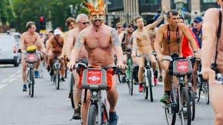 Live! World NAKED Bike Ride London 2022 | Protest for oil use and promote freedom #free #Team Ethel