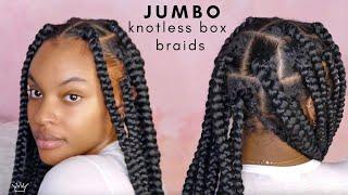 HOW TO DIY JUMBO KNOTLESS BOX BRAIDS (CROTCHET METHOD) W/ BEADS