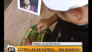 Estrellas de fútbol retratadas en sandías - Telefe Noticias