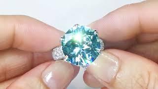 Flawless Unheated Paraiba Tourmaline Ring at  10.36 carats by Kat Florence KF08102