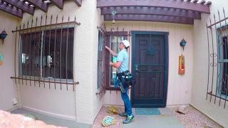 window cleaning with security bars part 2