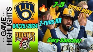 Brewers vs Pirates [Highlights TODAY]  Brewers Played well and won against the Pirates 7-5 