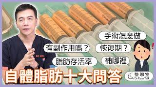 自體脂肪手術十大問答！脂肪可以補哪邊？可以維持多久？有副作用嗎？｜整聊室-張峯瑞醫師