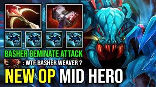 NEW IMBA MID HERO Basher Geminate Attack 100% Annoying Shukuchi Hit Like a Truck Weaver Dota 2