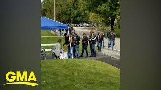 Bikers line up at girl's lemonade stand after mom saves them during crash  | GMA Digital
