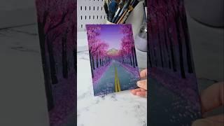 Easy way to paint pink trees / acrylic painting ideas for beginners ️