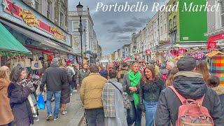 London Walk | Portobello Road Market London Walking Tour from Notting Hill Gate [London 4K HDR]