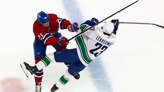 Kaiden Guhle Hit on Jonathan Lekkerimäki | Vancouver Canucks Montreal Canadiens 2025 NHL Highlights