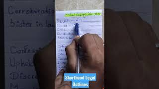 Shorthand Legal Outlines| English Steno Legal Outlines| Stenolegaloutlines By KK legal Stenography