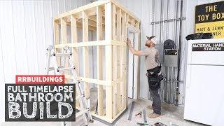 Building a Small Bathroom in the Garage Full Time-lapse