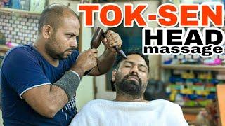 Tok-Sen head massage with neck cracking by Reiki Master | ASMR Relaxation | Indianbarber