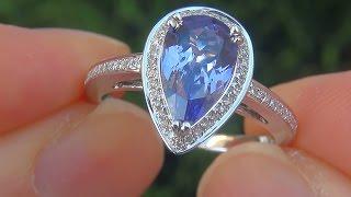 Certified Jewelry VS1 Natural Tanzanite Diamond 14k White Gold Ring - A141735