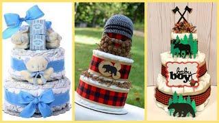 40+Adorable Diaper cakes for baby boy Shower | reveal gender diaper cakes