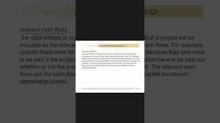 CIS Video on CORPORATE FINANCE- RELEVANT CASHFLOW AND TAXATION IN CAPITAL BUDGETING. #youtubeshorts