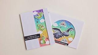 Colorful Dragon Cards - Distress Oxide Blending