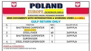 POLAND (EUROPE) VACANCIES, M.Ph. 94183-81725, whatsapp:- 98161-71358