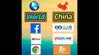 World vs China | Social media Alternative in China  Facebook Google Youtube Banned in China #shorts