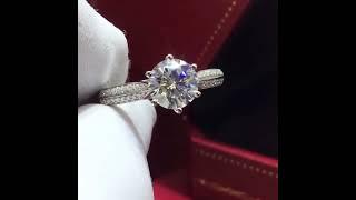 1.0 CT ROUND CUT MOISSANITE WEDDING RING by Evani Naomi Jewelry