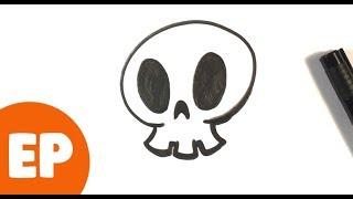 How to Draw a Halloween Skull Drawing - Easy Pictures to Draw