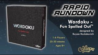 Wordoku - Rapid Rundown