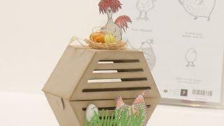 Bastelidee für Ostern ein Hühnerstall mit der Fensterbox - Anleitung