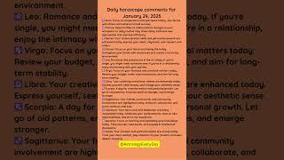 Daily horoscope comments for January 29, 2025  #astrology #starsforecast #dailyhoroscope #horoscope