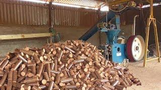 Automatic Briquette making Machine "Wood Briquetting" Work Plant process