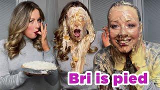 Bri is pied in the face