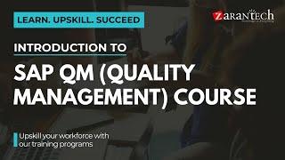 Introduction to SAP QM (Quality Management) Course | ZaranTech