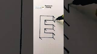 3d drawing letter E | #shorts