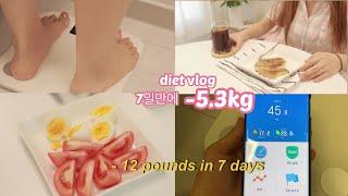 *eng[일주일다이어트]운동없이 식단으로 7일-5.3kg | 49kg를 향하여 | 단기다이어트브이로그(diet vlog)
