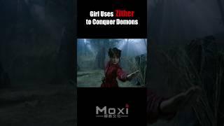 The Girl Uses Zither to Conquer Demons, Amazing Magical Fight Scene #shorts  #movie #action